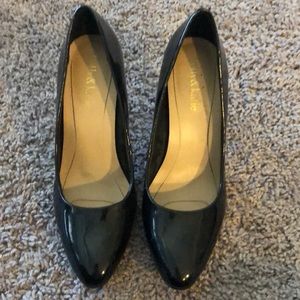 Black patent pumps